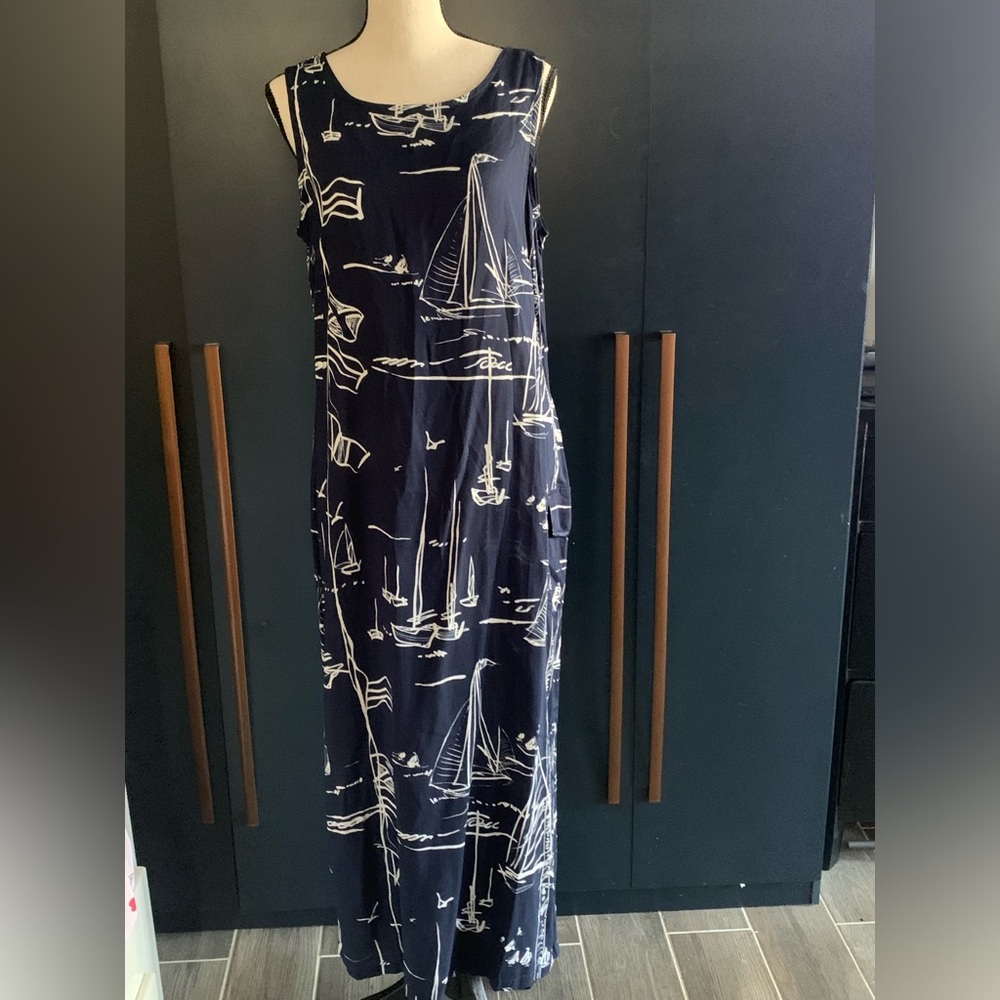 Navy Nautical Sailing Yacht Tropic Shift dress
